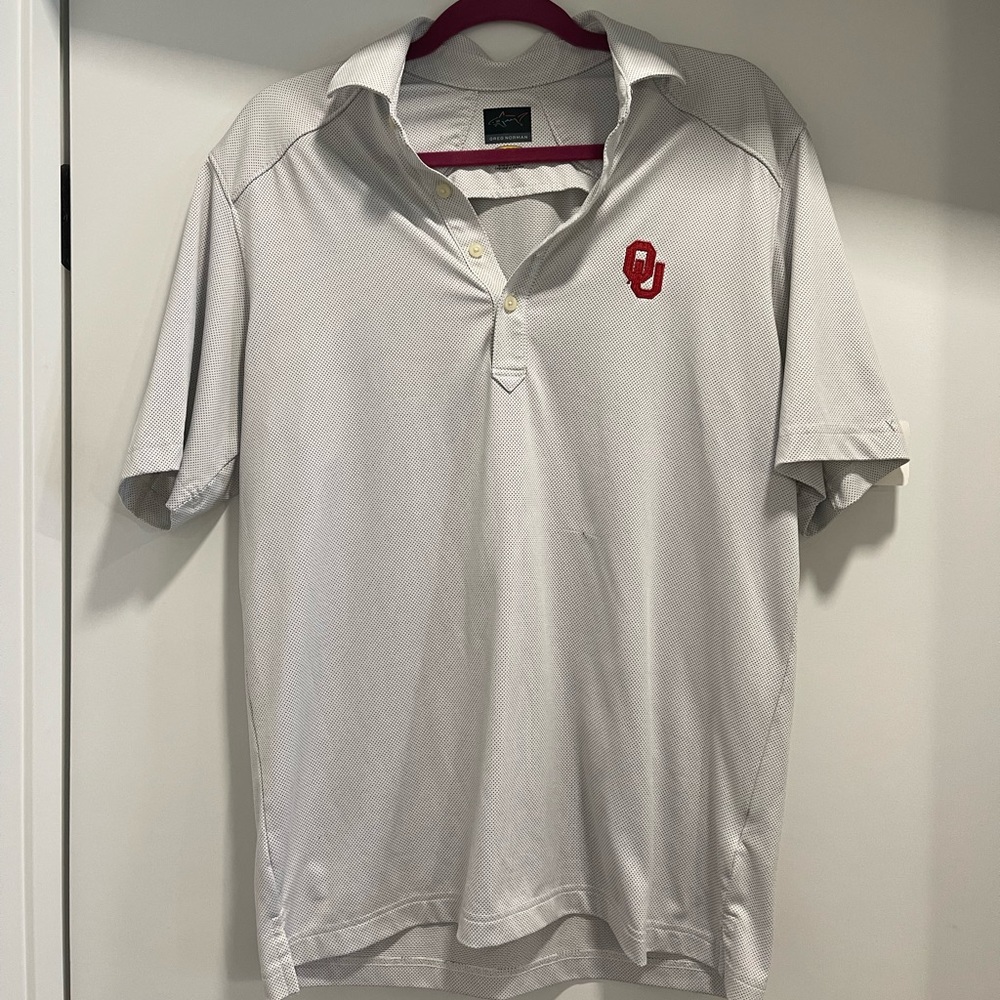 University of Oklahoma (OU), mens, Greg Norman golf, game day polo, dry fit